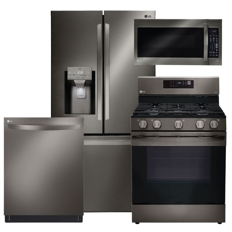 Kitchen package in black stainless steel